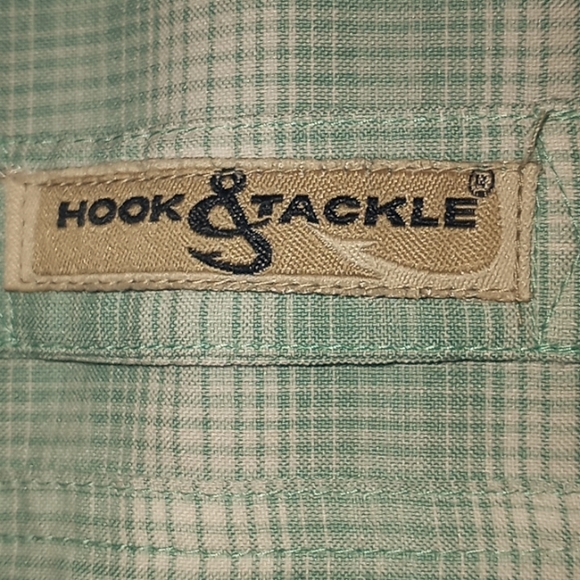 Hook & Tackle Plaid  Button Down Fishing Gear Shirt-0618 - Picture 3 of 12